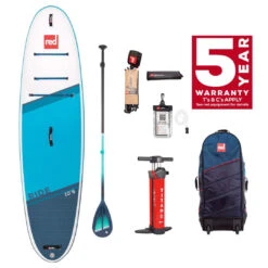 Red Paddle Co. Red Paddle Co 10'6 Ride MSL Inflatable SUP + Cruiser Tough Paddle White-Blue-Dark Blue
