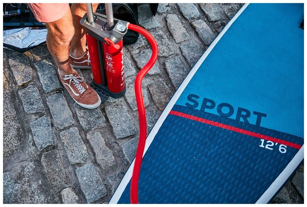 Red Paddle Co. Red Paddle Co 12’8 Sport MSL Inflatable SUP + Hybrid Tough Paddle White-Blue-Dark Blue 11 Red Paddle Co. Red Paddle Co 12’8 Sport MSL Inflatable SUP + Hybrid Tough Paddle White-Blue-Dark Blue – Image 9