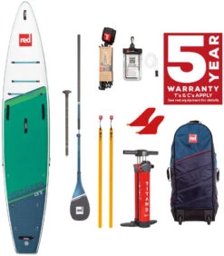 Red Paddle Co. Red Paddle Co 12’8 Voyager MSL Inflatable SUP + Prime Paddle White-Green-Dark Blue -Sports Nautiques Boutique red paddle co 12 6 voyager msl inflatable sup prime paddle white green dark blue 0 1