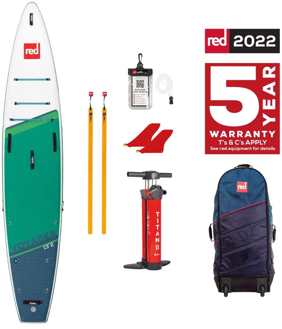 Red Paddle Co. Red Paddle Co 12’8 Voyager MSL Inflatable SUP White-Green-Dark Blue 8 Red Paddle Co. Red Paddle Co 12’8 Voyager MSL Inflatable SUP White-Green-Dark Blue – Image 6